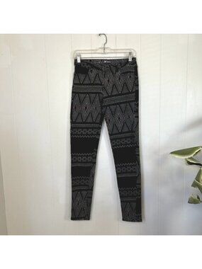 Levi’s Leggings Jeans Black Geometric Aztec Zig Zag Pattern Women’s Skinny Denim